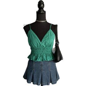 Green cropped babydoll cami